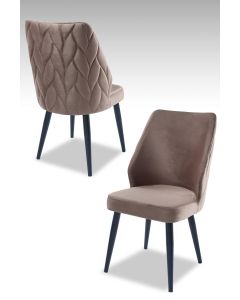 HANAH HOME Set trpezarijskih stolica Pufi 4/1, kapućino/crna - 107BCK1193