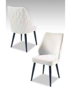 HANAH HOME Set trpezarijskih stolica Pufi 4/1, krem/crna - 107BCK1195