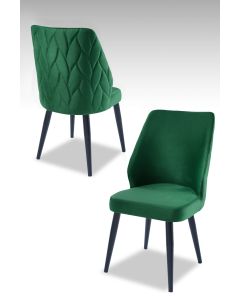 HANAH HOME Set trpezarijskih stolica Pufi 4/1, zelena/crna - 107BCK1196
