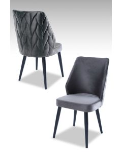 HANAH HOME Set trpezarijskih stolica Pufi 4/1, siva/crna - 107BCK1197