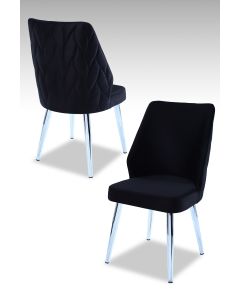 HANAH HOME Set trpezarijskih stolica Pufi 4/1, hrom/crna - 107BCK1203