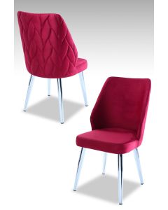 HANAH HOME Set trpezarijskih stolica Pufi 4/1, hrom/crvena - 107BCK1205