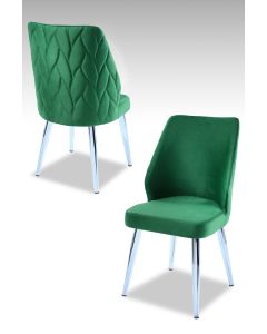 HANAH HOME Set trpezarijskih stolica Pufi 4/1, hrom/zelena - 107BCK1207