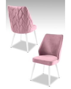 HANAH HOME Set trpezarijskih stolica Pufi 4/1, hrom/lila - 107BCK1209