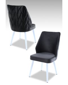 HANAH HOME Set trpezarijskih stolica Pufi 4/1, antracit/bela - 107BCK1213