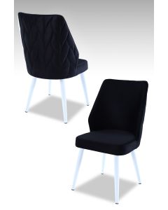 HANAH HOME Set trpezarijskih stolica Pufi 4/1, crna/bela - 107BCK1214