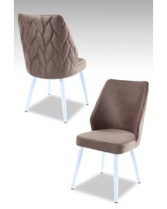 HANAH HOME Set trpezarijskih stolica Pufi 4/1, kapućino/bela - 107BCK1215