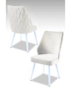 HANAH HOME Set trpezarijskih stolica Pufi 4/1, krem/bela - 107BCK1217