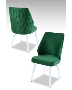 HANAH HOME Set trpezarijskih stolica Pufi 4/1, zelena/bela - 107BCK1218