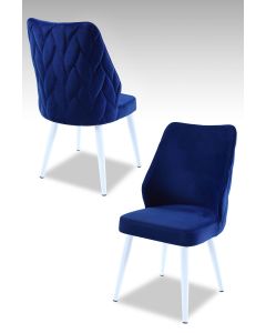 HANAH HOME Set trpezarijskih stolica Pufi 4/1, kraljevsko plava/bela - 107BCK1221