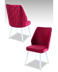 HANAH HOME Set trpezarijskih stolica Pufi 2/1, crvena/bela - 107BCK1238
