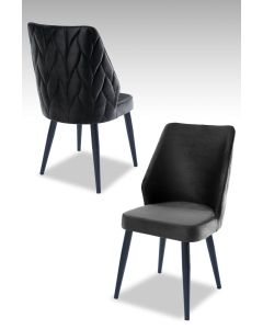 HANAH HOME Set trpezarijskkih stolica Pufi 2/1, antracit/crna - 107BCK1246