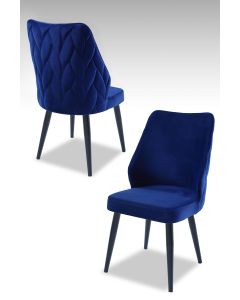 HANAH HOME Set trpezarijskih stolica Pufi 2/1, kraljevsko plava/crna - 107BCK1254