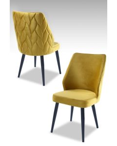 HANAH HOME Set trpezarijskih stolica Pufi 2/1, žuta, crna - 107BCK1256