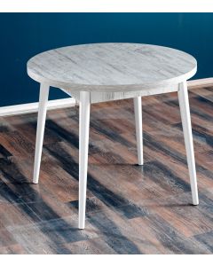 HANAH HOME Okrugli trpezarijski sto Stil Antik, siva/bela - 107BCK1504