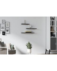 HANAH HOME Set zidnih polica Leila 3/1, antracit - 172621-1