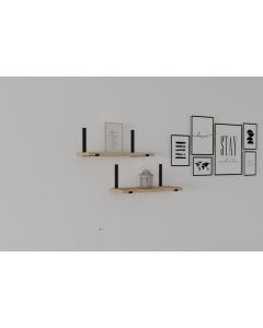 HANAH HOME Set zidnih polica Lama 2/1, krem - 172627