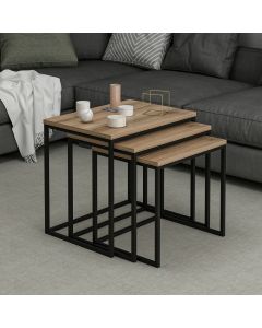 HANAH HOME Set klub stolova Evia, braon/crna - 195058