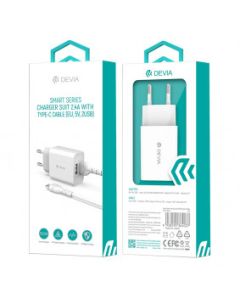 DEVIA Kućni punjač Smart Series Charger Suit 2.4A sa kablom Type-C - 20492