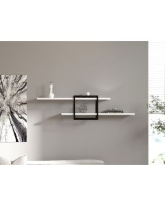 HANAH HOME Zidna polica Mone, bela/crna - 495SSE1159