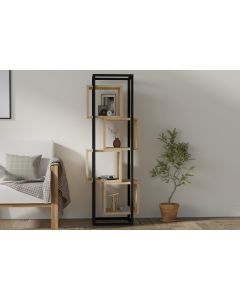 HANAH HOME Polica Rabant, svetlobraon/crna - 495SSE1209