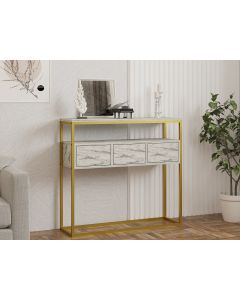 HANAH HOME Komoda Guarda, zlatna/mermerna - 495SSE1907