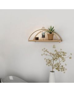 HANAH HOME Zidna polica Dekoratif Duvar Rafı 2, zlatna/braon - 498HFT1102