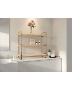 HANAH HOME Polica Masa Üstü 3 Katlı, braon/zlatna - 498HFT1108