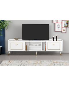 HANAH HOME TV komoda Rudy V2, bela/zlatna - 505CRL1721