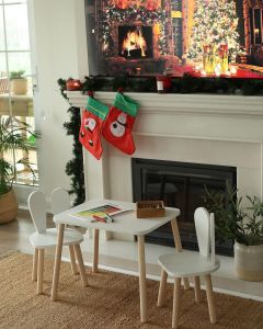 HANAH HOME Set sto i 2 stolice za decu Bunny, bela - 517BMB1120