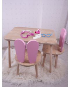 HANAH HOME Set sto i stolica za decu Bunny, roze/svetlobraon - 517BMB1123