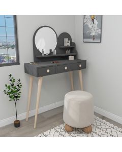 HANAH HOME Sto za šminkanje sa ogledalom Ruges, antracit - 550ARN2772