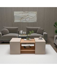 HANAH HOME Set klub stolova Sartos, bež/braon - 550ARN3462