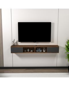 HANAH HOME TV polica Mayer, antracit/tamnobraon - 550ARN3469