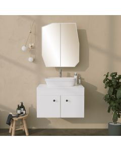 HANAH HOME Kupatilski zidni ormarić sa ogledalom Quartz Cabinet, bela - 552NOS1224