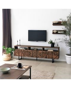 HANAH HOME TV komoda i police Aristo, tamnobraon - 552NOS1522