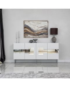 HANAH HOME Komoda Paris, bela/srebrna - 552NOS1803