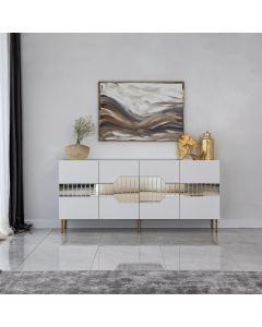 HANAH HOME Komoda Milan, bela/zlatna - 552NOS1804