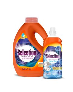 SELECTION Set tečni deterdžent za pranje veša  White&Color 3.6L i omekšivač Cotton Blue 2L - 6400261