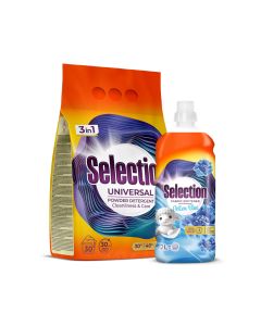 SELECTION Set praškasti deterdžent za pranje veša 3kg  i omekšivač Cotton Blue 2L - 6400262