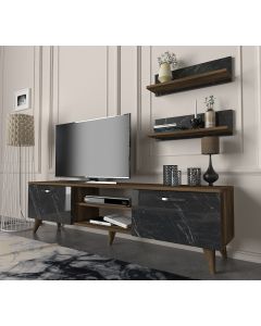 HANAH HOME TV komoda Ayden, mermer crna/braon - 804TRH3046