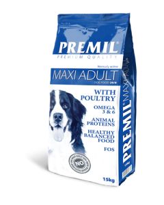 PREMIL Suva hrana za pse Maxi Adult  svinjetina, piletina i govedina 15kg - 8600103397674-1
