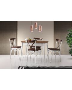 HANAH HOME Trpezarijski sto Dolunay, braon/bela - 974NMB1522