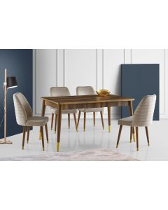 HANAH HOME Trpezarijski sto Flora, braon/zlatna - 974NMB1524