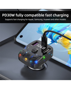 Bluetooth FM LED Transmiter C57 crni - 614210