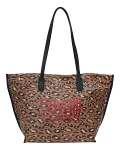 CAVALLI CLASS shopper ženska torba AZZURRA, Lepard&Black - CCHB01722400