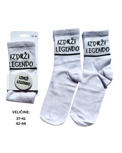 KEVA SI Ženske čarape - Izdrži legendo, bele - 24Kevasi