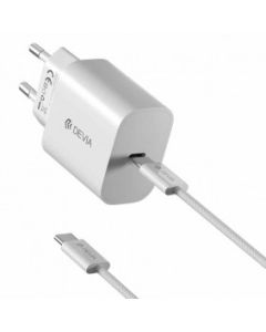 DEVIA Kućni punjač PD Set sa Type-c kablom 30w, bela - 24720-1-1