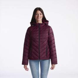 Chaqueta Bomber Lotto Para Mujer - Acolchada Ligera, Con Capucha Y Cremalleras