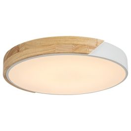 Rabalux 3527 Deckenleuchte Maple – Mattweiß & Braun, LED 24W, Dimmbar, Maße: 41,5x5x5 Cm